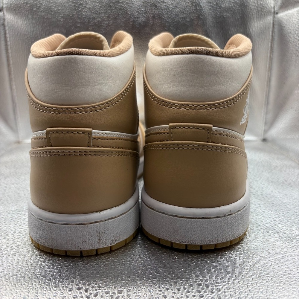 Size 7.5 Nike Air Jordan 1 Mid Hemp Tan Gum White Mens Sneakers 554724-271 - Picture 9 of 11
